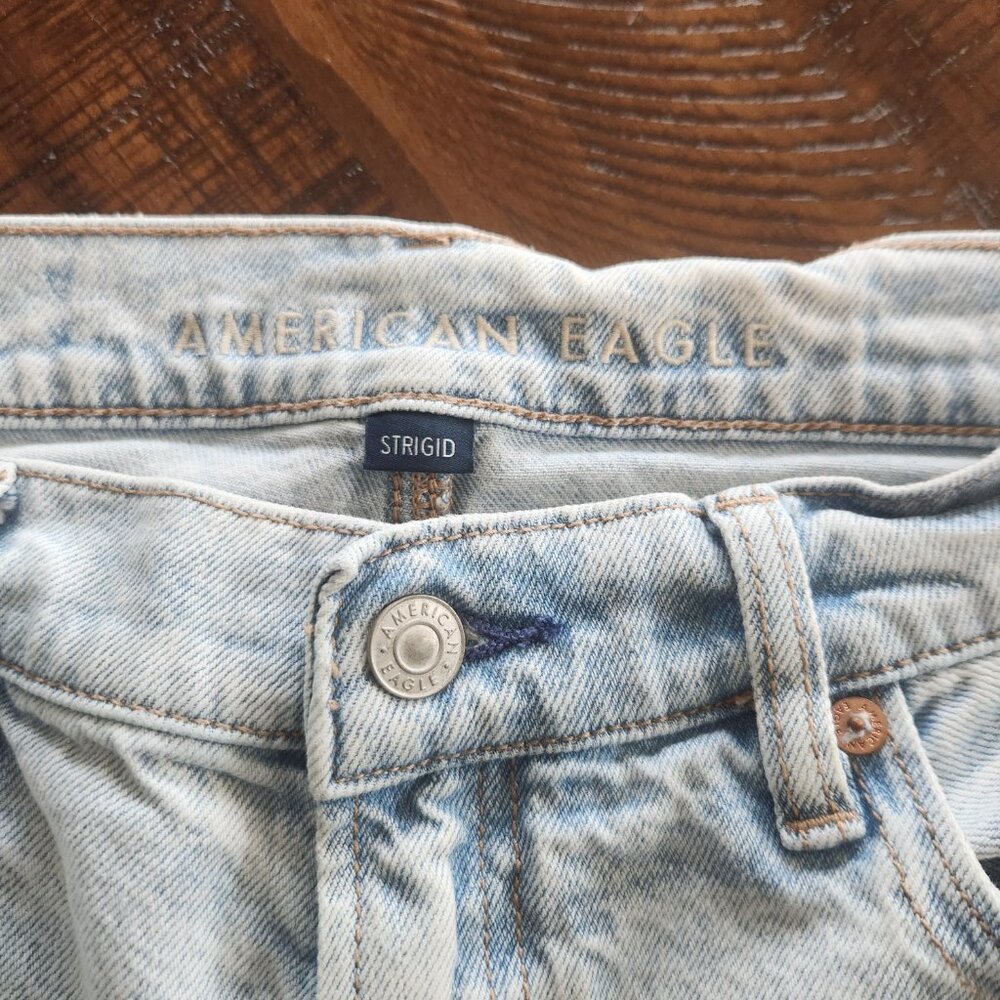 American Eagle Strigid Distressed Wide Leg Jeans | 2 Long - Picture 8 of 9